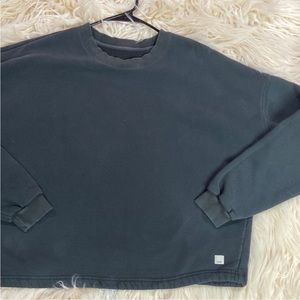 VUORI Restore Relaxed Fit Womens Cropped Sweatshirt Black Crew Neck Medium